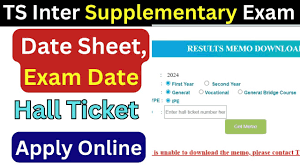 TSBIE Inter Hall Ticket 2024 supplymentary